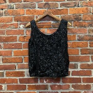 Elegant Black Sequin Women's Top